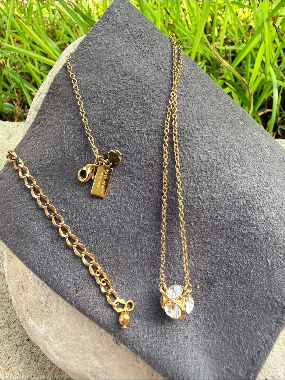 Kate Spade Gold-Tone Crystal Pendant Necklace